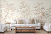 White Chinoiserie Floral Wall Mural, Birds Tree Flowers Wallpaper, Custom Size Wall Covering, Non - Woven, Non - Adhesive, Removable, Washable - Adawall Wallpaper - Registered Trade Accounts Only, Wallpaper Wholesale Account - FJ304-1 - Adawall Wholesale - Wallpaper Wholesaler