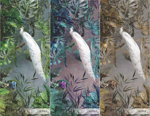 White Chinoiserie Peacock Floral Tropical Custom Wallpaper, Birds Wall Mural, Non - woven Non - Adhesive Wall Paper, Luxury, Large, Removable, Washable Wall Art - Adawall Wallpaper - Registered Trade Accounts Only, Wallpaper Wholesale Account - A301-1 - Adawall Wholesale - Wallpaper Wholesaler
