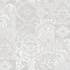 White Elegant Patchwork Deep Embossed Wallpaper, 3D Textured Luxury Damask Wallcovering - Walloro High End Wallcoverings & More