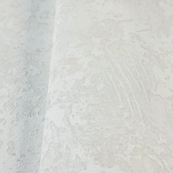 White Rustic Abstract Farmhouse Wallpaper, 3D Embossed Weathered Solid Color Wallcovering - Walloro High End Wallcoverings & More