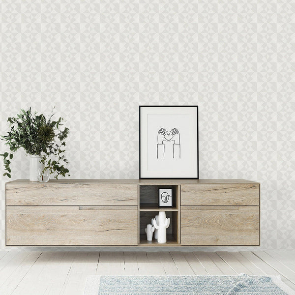 White Solid Color Square Pattern Geometric Wallpaper, 3D Embossed Glossy Sleek Checkered Wall Paper - Walloro High End Wallcoverings & More