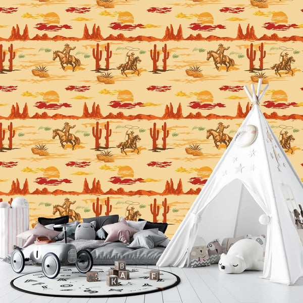 Wild West Wallpaper, Colorful Seamless Pattern Mural, Oversized Custom Size Wall Art, Non - Woven, Non - Adhesive, Modern Wall Paper, Removable - Adawall Wallpaper - Registered Trade Accounts Only, Wallpaper Wholesale Account - W77549 - Adawall Wholesale - Wallpaper Wholesaler