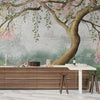 Willow Tree Wallpaper, Pink Flowers Mural, Oversized Custom Size Wall Art, Non - Woven, Non - Adhesive, Modern Wall Paper, Removable - Adawall Wallpaper - Registered Trade Accounts Only, Wallpaper Wholesale Account - W77515 - Adawall Wholesale - Wallpaper Wholesaler