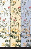 Yellow Botanical Wall Mural, Butterfly Flowers Chinoiserie Wallpaper, Nature Theme Custom Size Wall Covering, Non - Woven, Non - Pasted, Removable, Washable - Adawall Wallpaper - Registered Trade Accounts Only, Wallpaper Wholesale Account - FJ305-2 - Adawall Wholesale - Wallpaper Wholesaler
