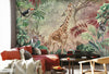 Yellow Tropical Forest Theme Wallpaper, Animals Wall Mural, Giraffe, Birds, Leaves, Jungle, Non - Pasted, Large Wall Art, Removable, Nature Theme - Adawall Wallpaper - Registered Trade Accounts Only, Wallpaper Wholesale Account - A312-2 - Adawall Wholesale - Wallpaper Wholesaler