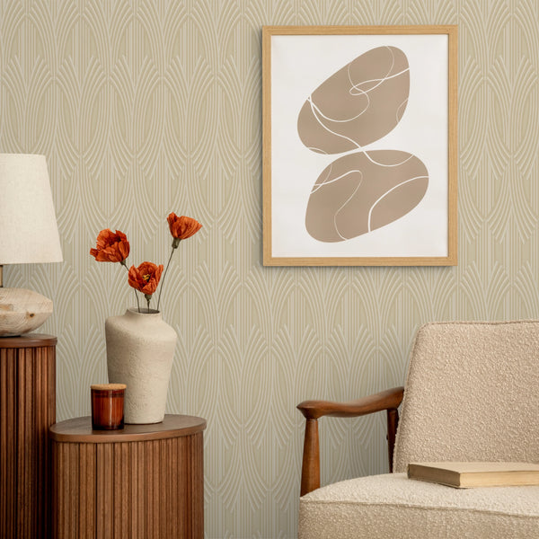 Yellow-toned Patterned Wallpaper, Textured Wallpaper,Natural Wallpaper, Modern & Minimalist Wall Covering,Modern Look Neutral Colors Glittering Wallcovering