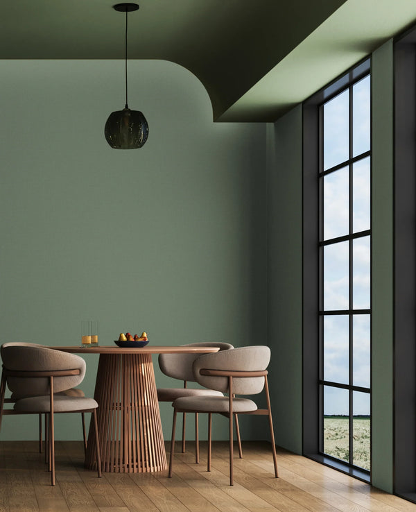 Textured Green Wallpaper, Textured Wallpaper,Natural Wallpaper, Modern & Minimalist Wall Covering,Modern Look Neutral Colors Glittering Wallcovering