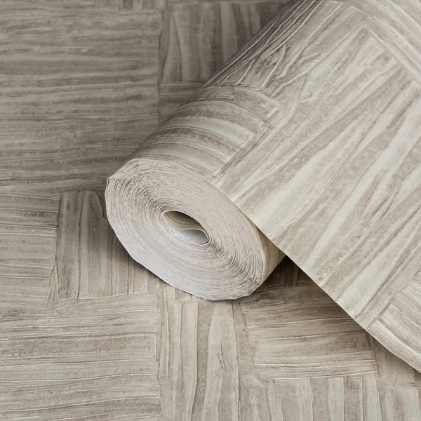 Light Beige Muse Brush Stroke Textured Wallpaper, Modern Minimalist Wall Covering, Neutral Shimmer Wall Decor