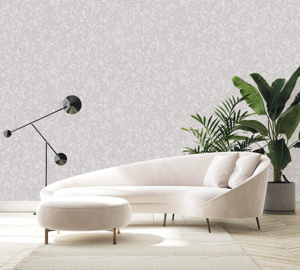 Light Gray Muse Plaster Texture Wallpaper, Natural Wallpaper, Modern & Minimalist Wall Covering, Modern Look Neutral Colors Glittering Wallcovering