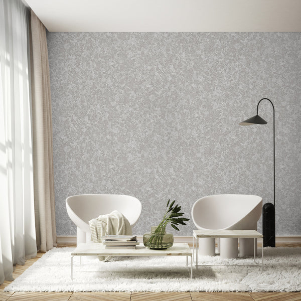 Gray Muse Plaster Texture Wallpaper, Natural Wallpaper, Modern & Minimalist Wall Covering, Modern Look Neutral Colors Glittering Wallcovering