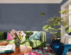 Blue Muse Linen Texture Wallpaper, Natural Wallpaper, Modern & Minimalist Wall Covering, Modern Look Neutral Colors Glittering Wallcovering
