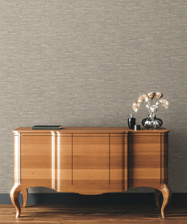 Beige Muse Crosshatch Texture Wallpaper, Natural Wallpaper, Modern & Minimalist Wall Covering, Modern Look Neutral Colors Glittering Wallcovering