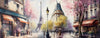 Spring in Paris Watercolor Wallpaper, Eiffel Tower Mural, Oversized Custom Size Wall Art, Non-Woven, Non-Adhesive, Modern Wall Paper, Removable