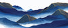 Blue Mountain Wallpaper, Golden Lines Mural, Oversized Custom Size Wall Art, Non-Woven, Non-Adhesive, Modern Wall Paper, Removable