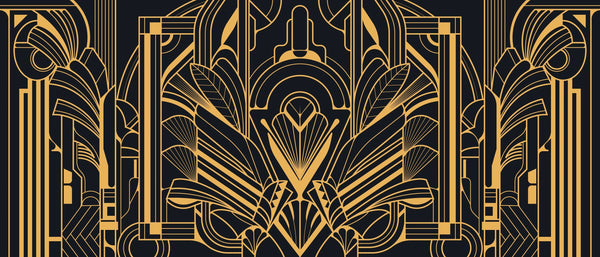 Art Deco Wallpaper, Geometric Gold Mural, Oversized Custom Size Wall Art, Non-Woven, Non-Adhesive, Modern Wall Paper, Removable