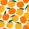 Mandarins, Beige Background Wallpaper, Seamless Pattern Mural, Oversized Custom Size Wall Art, Non-Woven, Non-Adhesive, Modern Wall Paper, Removable