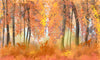 Autumn Forest Wallpaper, Oil Painting Mural, Oversized Custom Size Wall Art, Non-Woven, Non-Adhesive, Modern Wall Paper, Removable