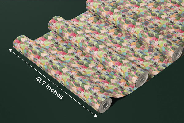 Childish Forest Wallpaper, Seamless Pattern Mural, Oversized Custom Size Wall Art, Non-Woven, Non-Adhesive, Modern Wall Paper, Removable