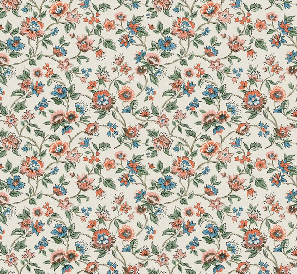 Vintage Flowers Wallpaper, Ethnic Mural, Oversized Custom Size Wall Art, Non-Woven, Non-Adhesive, Modern Wall Paper, Removable