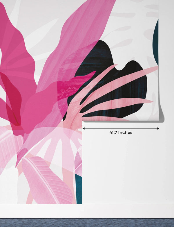 Abstract Art Tropical Leaves Wallpaper, Exotic Mural, Oversized Custom Size Wall Art, Non - Woven, Non - Adhesive, Modern Wall Paper, Removable - Adawall Wallpaper - Registered Trade Accounts Only, Wallpaper Wholesale Account - W77586 - Adawall Wholesale - Wallpaper Wholesaler