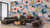 Abstract Floral, Blue Background Wallpaper, Seamless Pattern Mural, Oversized Custom Size Wall Art, Non - Woven, Non - Adhesive, Modern Wall Paper, Removable - Adawall Wallpaper - Registered Trade Accounts Only, Wallpaper Wholesale Account - W78083 - Adawall Wholesale - Wallpaper Wholesaler