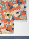 Abstract Floral, Orange Background Wallpaper, Seamless Pattern Mural, Oversized Custom Size Wall Art, Non - Woven, Non - Adhesive, Modern Wall Paper, Removable - Adawall Wallpaper - Registered Trade Accounts Only, Wallpaper Wholesale Account - W78084 - Adawall Wholesale - Wallpaper Wholesaler