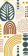 Abstract Leaves and Geometric Shapes Wallpaper, Seamless Pattern Mural, Oversized Custom Size Wall Art, Non - Woven, Non - Adhesive, Modern Wall Paper, Removable - Adawall Wallpaper - Registered Trade Accounts Only, Wallpaper Wholesale Account - t_W78065 - Adawall Wholesale - Wallpaper Wholesaler