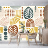 Abstract Leaves and Geometric Shapes Wallpaper, Seamless Pattern Mural, Oversized Custom Size Wall Art, Non - Woven, Non - Adhesive, Modern Wall Paper, Removable - Adawall Wallpaper - Registered Trade Accounts Only, Wallpaper Wholesale Account - W78065 - Adawall Wholesale - Wallpaper Wholesaler