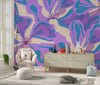 Abstract Purple Flowers Wallpaper, Seamless Pattern Mural, Oversized Custom Size Wall Art, Non - Woven, Non - Adhesive, Modern Wall Paper, Removable - Adawall Wallpaper - Registered Trade Accounts Only, Wallpaper Wholesale Account - W77737 - Adawall Wholesale - Wallpaper Wholesaler