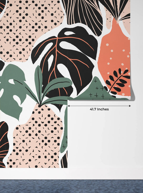 Abstract Shapes, Plants Wallpaper, Seamless Pattern Mural, Oversized Custom Size Wall Art, Non - Woven, Non - Adhesive, Modern Wall Paper, Removable - Adawall Wallpaper - Registered Trade Accounts Only, Wallpaper Wholesale Account - W77730 - Adawall Wholesale - Wallpaper Wholesaler