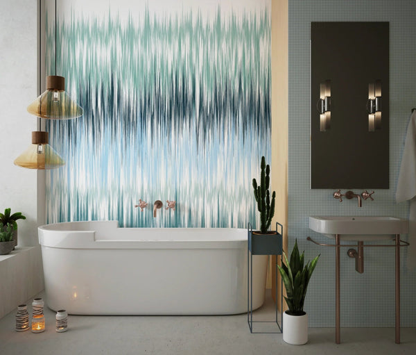 Abstract Wallpaper, Watercolor Stripe Mural, Oversized Custom Size Wall Art, Non - Woven, Non - Adhesive, Modern Wall Paper, Removable - Adawall Wallpaper - Registered Trade Accounts Only, Wallpaper Wholesale Account - W77881 - Adawall Wholesale - Wallpaper Wholesaler