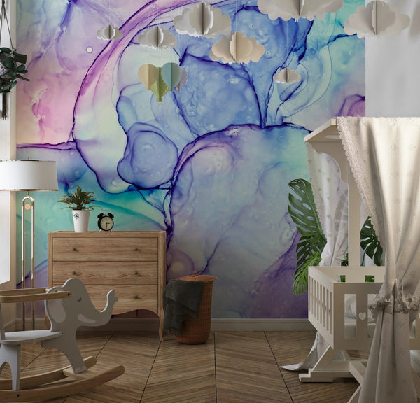 Alcohol Ink Colors Wallpaper, Abstract Mural, Oversized Custom Size Wall Art, Non - Woven, Non - Adhesive, Modern Wall Paper, Removable - Adawall Wallpaper - Registered Trade Accounts Only, Wallpaper Wholesale Account - W77623 - Adawall Wholesale - Wallpaper Wholesaler