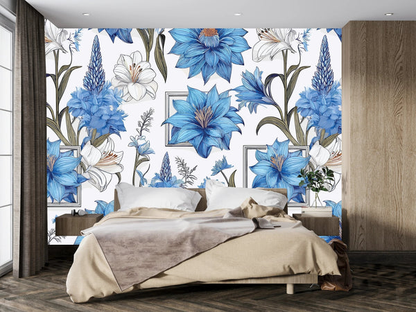 Artful Floral, Borders Wallpaper, Seamless Pattern Mural, Oversized Custom Size Wall Art, Non - Woven, Non - Adhesive, Modern Wall Paper, Removable - Adawall Wallpaper - Registered Trade Accounts Only, Wallpaper Wholesale Account - W78009 - Adawall Wholesale - Wallpaper Wholesaler