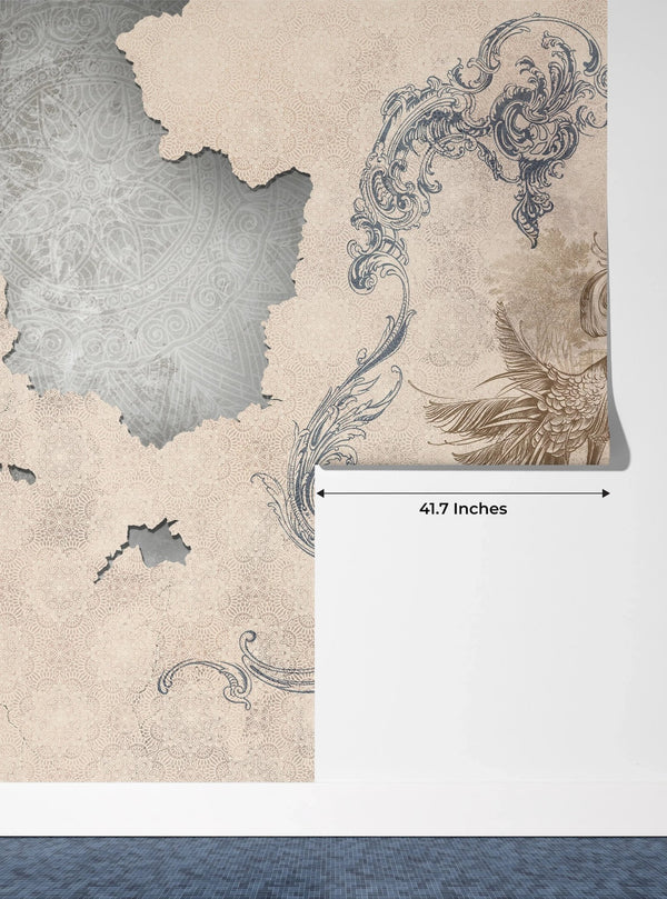 Baroque Wallpaper, Classic Style Mural, Oversized Custom Size Wall Art, Non - Woven, Non - Adhesive, Modern Wall Paper, Removable - Adawall Wallpaper - Registered Trade Accounts Only, Wallpaper Wholesale Account - W77651 - Adawall Wholesale - Wallpaper Wholesaler