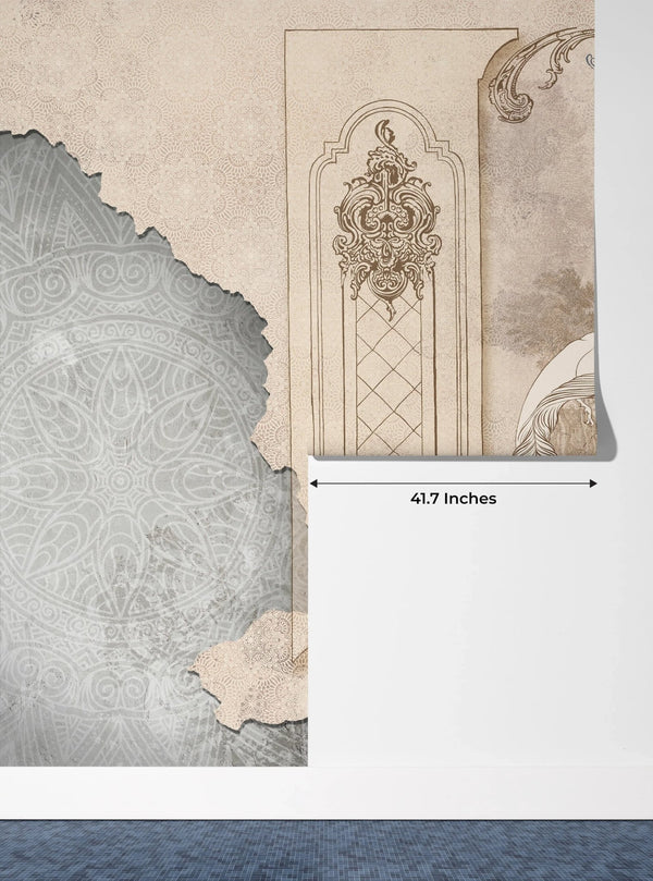 Baroque With Birds Wallpaper, Classic Style Mural, Oversized Custom Size Wall Art, Non - Woven, Non - Adhesive, Modern Wall Paper, Removable - Adawall Wallpaper - Registered Trade Accounts Only, Wallpaper Wholesale Account - W77650 - Adawall Wholesale - Wallpaper Wholesaler