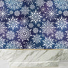 Snowflakes, Dark Blue and Purple Background Wallpaper, Seamless Pattern Mural, Oversized Custom Size Wall Art, Non-Woven, Non-Adhesive, Modern Wall Paper, Removable