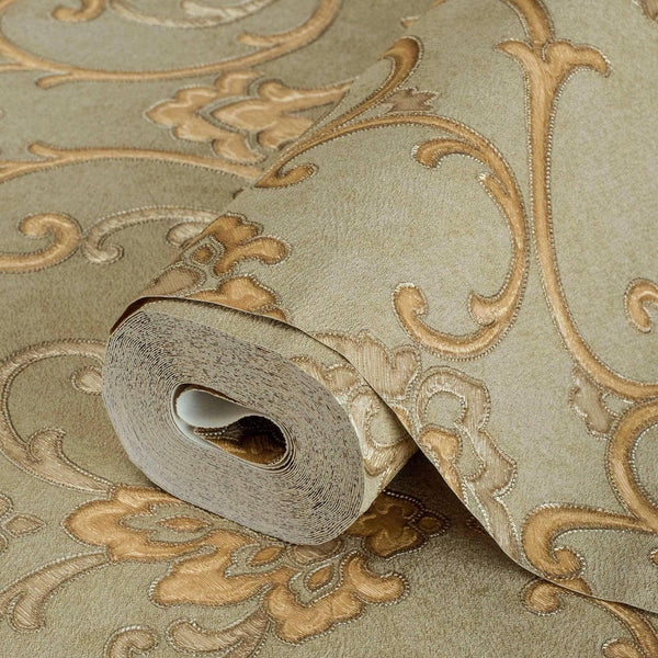 Beautiful Damask Deep Embossed Wallpaper, 3D Textured Wallcovering, Traditional, Extra Large 114 sq ft Roll, Elegant Wallpaper, Washable - Adawall Wallpaper - Registered Trade Accounts Only, Wallpaper Wholesale Account - 6806-4 - Adawall Wholesale - Wallpaper Wholesaler