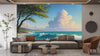 Beautiful Sea Waves and Tree Wallpaper, Oil Painting Mural, Oversized Custom Size Wall Art, Non - Woven, Non - Adhesive, Modern Wall Paper, Removable - Adawall Wallpaper - Registered Trade Accounts Only, Wallpaper Wholesale Account - W77608 - Adawall Wholesale - Wallpaper Wholesaler