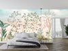 Chinoiserie Wallpaper, Floral Trees Mural, Oversized Custom Size Wall Art, Non-Woven, Non-Adhesive, Modern Wall Paper, Removable