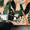 Modern Exotic Wallpaper, Jungle Plants Mural, Oversized Custom Size Wall Art, Non-Woven, Non-Adhesive, Modern Wall Paper, Removable