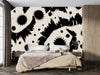 Black Splashes Wallpaper, Seamless Pattern Mural, Oversized Custom Size Wall Art, Non-Woven, Non-Adhesive, Modern Wall Paper, Removable