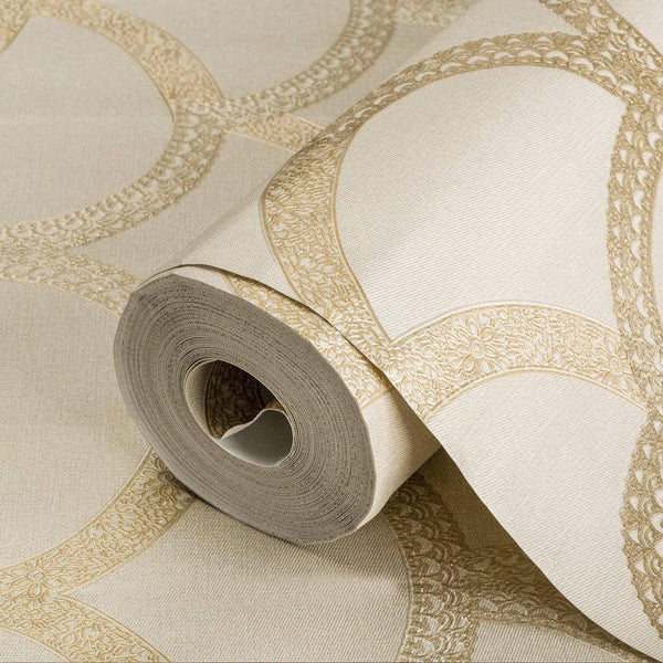 Beige Gold Luxury Fish Scale Deep Embossed Wallpaper, 3D Textured Lace Patterns, Thick Wallcovering - Adawall Wallpaper - Registered Trade Accounts Only, Wallpaper Wholesale Account - 7811-2 - Adawall Wholesale - Wallpaper Wholesaler