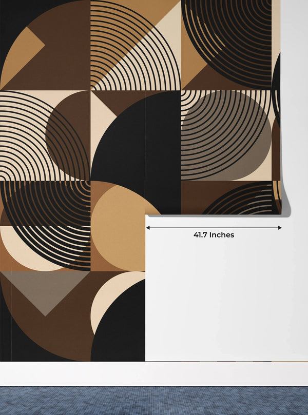 Black and Brown Wallpaper, Geometric Mural, Oversized Custom Size Wall Art, Non - Woven, Non - Adhesive, Modern Wall Paper, Removable - Adawall Wallpaper - Registered Trade Accounts Only, Wallpaper Wholesale Account - W77625 - Adawall Wholesale - Wallpaper Wholesaler