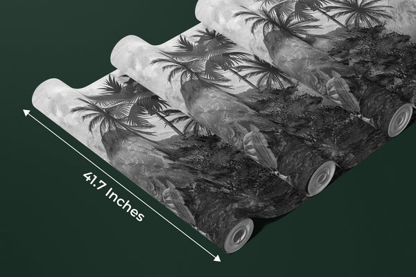 Black and White Jungle Wallpaper, Exotic Trees Mural, Oversized Custom Size Wall Art, Non - Woven, Non - Adhesive, Modern Wall Paper, Removable - Adawall Wallpaper - Registered Trade Accounts Only, Wallpaper Wholesale Account - W77520 - Adawall Wholesale - Wallpaper Wholesaler