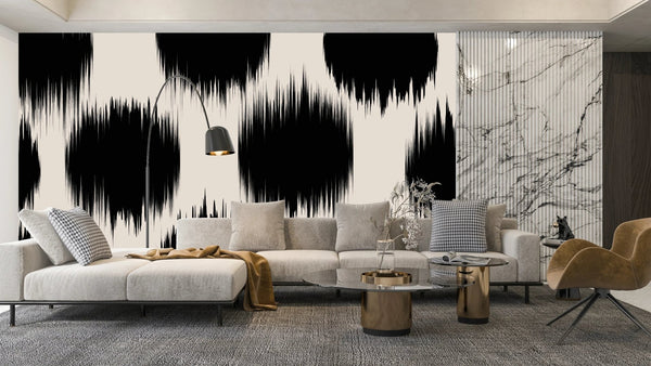 Black Brush Strokes Wallpaper, Seamless Pattern Mural, Oversized Custom Size Wall Art, Non - Woven, Non - Adhesive, Modern Wall Paper, Removable - Adawall Wallpaper - Registered Trade Accounts Only, Wallpaper Wholesale Account - W78176 - Adawall Wholesale - Wallpaper Wholesaler