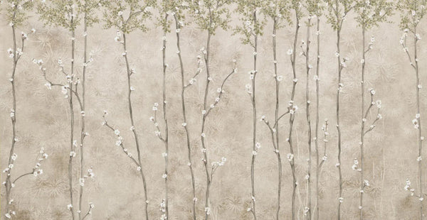 Bloom Flowers Wall Mural, Light Beige Floral Blossom Wallpaper, Oversized Nature Art Customized Wall Covering, Non - Woven, Non - Adhesive, Removable - Adawall Wallpaper - Registered Trade Accounts Only, Wallpaper Wholesale Account - SE311-2 - Adawall Wholesale - Wallpaper Wholesaler
