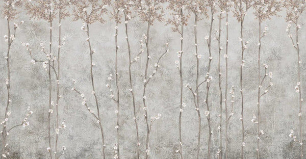 Bloom Flowers Wall Mural, Light Gray Floral Blossom Wallpaper, Oversized Nature Art Customized Wall Covering, Non - Woven, Non - Adhesive, Removable - Adawall Wallpaper - Registered Trade Accounts Only, Wallpaper Wholesale Account - SE311-3 - Adawall Wholesale - Wallpaper Wholesaler