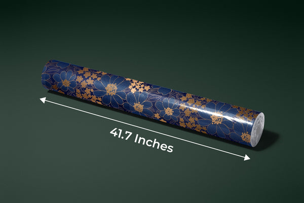 Blue and Gold Floral Wallpaper, Seamless Pattern Mural, Oversized Custom Size Wall Art, Non - Woven, Non - Adhesive, Modern Wall Paper, Removable - Adawall Wallpaper - Registered Trade Accounts Only, Wallpaper Wholesale Account - W77846 - Adawall Wholesale - Wallpaper Wholesaler
