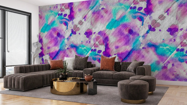 Blue And Purple Texture Wallpaper, Liquid Splash Mural, Oversized Custom Size Wall Art, Non - Woven, Non - Adhesive, Modern Wall Paper, Removable - Adawall Wallpaper - Registered Trade Accounts Only, Wallpaper Wholesale Account - W77574 - Adawall Wholesale - Wallpaper Wholesaler