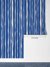 Blue and White Stripes Wallpaper, Seamless Pattern Mural, Oversized Custom Size Wall Art, Non - Woven, Non - Adhesive, Modern Wall Paper, Removable - Adawall Wallpaper - Registered Trade Accounts Only, Wallpaper Wholesale Account - W78070 - Adawall Wholesale - Wallpaper Wholesaler